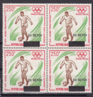 BENIN 2007 2008 MICHEL 1442 250F Val 640€ - FOOTBALL ANNEE PREOLYMPIQUE MONTREAL - OVERPRINTED OVERPRINT SURCHARGE MNH - Bénin – Dahomey (1960-...)