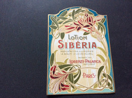 ETIQUETTE DE PARFUM  LOTION  Siberia  LORENZY-PALANCA  Paris - Etiketten