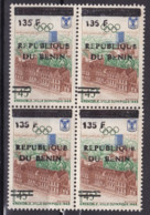 BENIN 1997 2000 MICHEL 1083 135F /45F Val 400€ GRENOBLE VILLE OLYMPIQUE OLYMPIC CITY OVERPRINTED OVERPRINT SURCHARGE MNH - Bénin – Dahomey (1960-...)