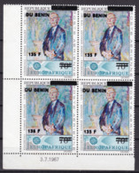 BENIN 1994 1995 MICHEL 598 135F /70F Val 200€ KONRAD ADENAUER KOKOSCHKA EUROPAFRIQUE OVERPRINTED OVERPRINT SURCHARGE MNH - Bénin – Dahomey (1960-...)