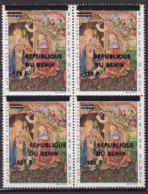 BENIN 1994 1995 MICHEL 597 135F /50F Val 300€ - TAPISSERIE DE BEAUNE TAPESTRY - OVERPRINTED OVERPRINT SURCHARGE MNH - Bénin – Dahomey (1960-...)