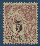 France Colonies Cochinchine N°2 5 Sur 2c Oblitéré Du Dateur De "CHOLON / COCHINCHINE " Rare Et Superbe ! - Used Stamps