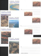 Australia 1990 65 C Outback Landscapes  Aerogramme Set Of 5  Fine Unused - Aerogramme