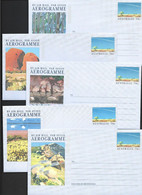 Australia 1992 70c Tourist Landscape Paintings Aerogramme Set Of 5 Unused - Aérogrammes