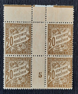 Monaco 1925 Taxe18  Millesime 1925  Bloc De 4   BdF**TB Cote 22€ - Neufs