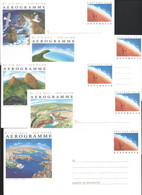 Australia 1993 Tourism Scenes Aerogramme Set Of 5 Unused , Some Surface Creasing - Aérogrammes