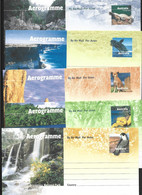 Australia 1999 National Parks Large Format Post Paid Aerogramme Set Of 5 Unused - Aerogramme