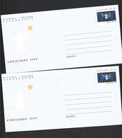 Australia 1999 Christmas Post Paid Aerogramme X 2 Unused - Aerogramme