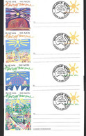 Australia 1989 60c Tourism Scenes Aerogramme Set Of 4 Used FDI , Melbourne Cancels - Aérogrammes