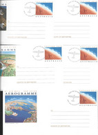 Australia 1993 Tourism Water Scenes Postage Paid Aerogramme Set Of 5 Fine Used , Special FDI Cancels - Aerograms