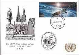 UNO WIEN 1999 Mi-Nr. 204 WEISSE KARTE - PHILATEILIA KÖLN 22.10.1999 - Cartas & Documentos