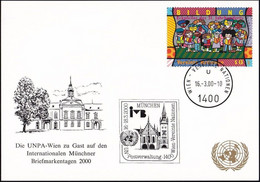 UNO WIEN 2000 Mi-Nr. 209 WEISSE KARTE - MÜNCHENER BRIEFMARKENTAGE 16.03.2000 - Covers & Documents