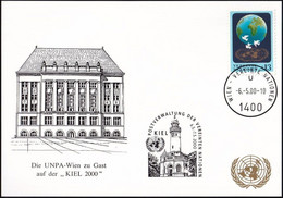 UNO WIEN 2000 Mi-Nr. 212 WEISSE KARTE - KIEL 2000 06.05.2000 - Covers & Documents