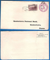 1893  USA Vordruck-Kuvert Ascher 110 F Mit ZuF Michel 74, From Bethlehem To Quakertown - ...-1900