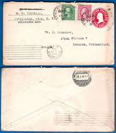 1917  USA Vordruck-Kuvert Ascher 110 F Mit ZuF, From Stillwater (2 Verschiedene Stempel) Nach Luzern (Ankunftstempel) - 1901-20