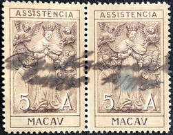 MACAU 1931 CHARITY TAX\REVENUE STAMP 5 AVOS USED PAIR - Sonstige & Ohne Zuordnung