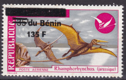 BENIN 1995 MICHEL 873 135F / Val 80€ RHAMPHORHYNCHUS JURASSIQUE JURASSIC PREHISTORIC OVERPRINTED OVERPRINT SURCHARGE MNH - Bénin – Dahomey (1960-...)