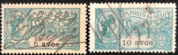 MACAU 1917 REVENUE STAMPS 5 & 10 AVOS USED, DIFFERENT PAPER. CAT. PB#228 & 230 - Other & Unclassified