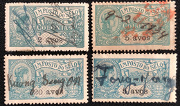 MACAU 1917 REVENUE STAMPS LOT OF 4 ALL USED, PLEASE SEE THE PHOTO - Other & Unclassified