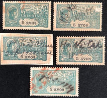 MACAU 1917 REVENUE STAMPS LOT OF 5 ALL USED, PLEASE SEE THE PHOTO - Andere & Zonder Classificatie