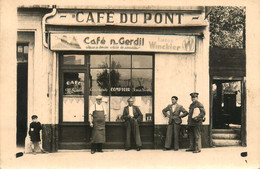 Lyon 7ème * Carte Photo * Devanture Du Café Du Pont N. GERDIL 49 Route De Vienne * Jeux De Boules Commerce - Lyon 7