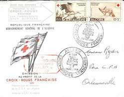 06 Avril 1957 - Enveloppe D' Algérieavec Timbre Poste CROIX ROUGE Premier Jour De L' Emission - Red Cross