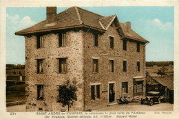 St André En Vivarais * Façade Le Nouvel Hôtel * Automobile Voiture Ancienne - Autres & Non Classés