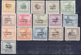 Ruanda-Urundi 1924 Mi#1-18 Except 18 And 15, Mint Hinged - Ungebraucht