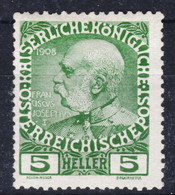 Austria 1908 Jubilee Mi#142 Mint Hinged - Unused Stamps