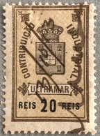 MACAU, 1907 ROYAL COAT OF ARMS INDUSTRIAL TAX STAMPS - 20 REIS.- PB#25 - Other & Unclassified