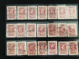 MACAU 1944 REVENUE STAMPS LOT OF OF 21- 30AVOS - Otros & Sin Clasificación