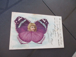 CPA Papillon Buttefly Surréalisme Enfant 1904 - Papillons