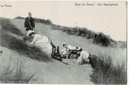 La Panne Dans Les Dunes - Une Dégringolade Circulée En 1909 - De Panne