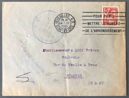 France Mention "Visa Pour Simple Taxe Pour Le Préfet" Sur Enveloppe De Versailles 15.III.1945 - (A1172) - Guerre De 1939-45