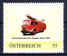 PM 8015098 Feuerwehr Carmarthenshire Fire Brigade Feuerwehrauto - Aus 100-er Auflage - Personalisierte Briefmarken
