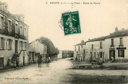 Bouaye * La Place , Route De Pornic * Buvette * Horlogerie * Gendarmes à Cheval * Charcuterie - Bouaye