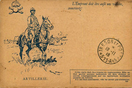 Carte Postale Militaire * FM Franchise Militaire * CPA Illustrateur * Artillerie Régiment * Correspondance Ww1 Guerre - Other & Unclassified