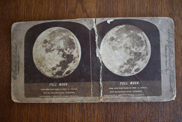 Photo Stereoscopic Stereoscopy - Full Moon H. Draper Telescope Bierstadt - Visionneuses Stéréoscopiques