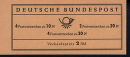 Markenheftchen Bund Postfr. MH 12 Au MNH ** Neuf Postfrisch Geschlossen (6) - 1951-1970