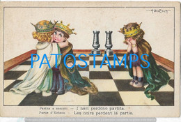 188196 ART ARTE SIGNED BERTIGLIA CHESS GAME CRYING QUEEN POSTAL POSTCARD - Other & Unclassified