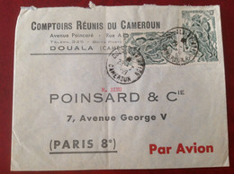 Comptoirs Réunis Du Cameroun , Douala Aviation, Société Poinsard 1953 - Lettres & Documents