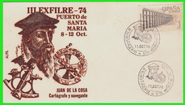 SOBRE EXPOSICION FILATELICA III EXFILRE MATASELLADO EN EL PUERTO DE SANTA MARIA ( CADIZ) AÑO 1974 - Other & Unclassified