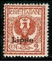 ● IT REGNO Colonie 1912 EGEO  LIPSO  N.  1  *    Cat. ?  € ️ Lotto N.  540 ️ - Ägäis (Lipso)