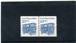 ETATS-UNIS  2 Timbres Se Tenant  23 C   1991     Y&T:1935   Neufs Sans Charnière - Roulettes