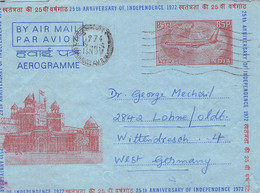 INDIA - AEROGRAMME 1974 > GERMANY / ZM224 - Corréo Aéreo