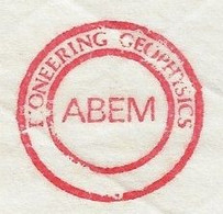Sweden 1987 Fragment Cover Meter Stamp Slogan ABEM Pioneering Geophysics From Stockholm - Brieven En Documenten