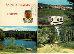 St Germain L'herm * Souvenir Du Village * Cp 3 Vues * Caravane Caravaning - Autres & Non Classés