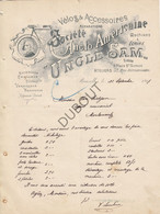 Velos & Accessoires  - Société Anglo Americaine Uncle Sam - Facture 1897, Bruxelles (V1388) - 1800 – 1899
