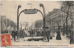 75 PARIS Métropolitain - Station Ménilmontant - Boulevard De Ménilmontant - Métro Parisien, Gares