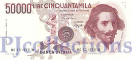 ITALIA - ITALY 50000 LIRE 1990 PICK 113b AU/UNC PREFIX "D" - 50000 Liras